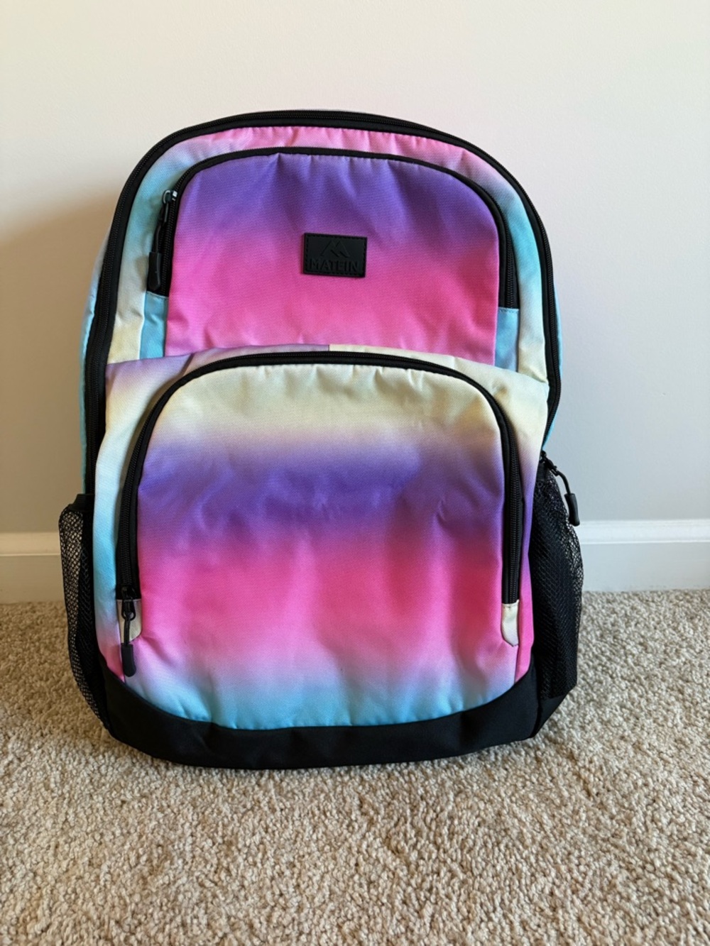Matein Ombré Kids Backpack Pink Purple Blue Adjustable Strap Lightweight NWOT